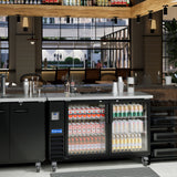 Polarman PLM-BC3-24G 61" Black Glass Door Back Bar Refrigerator with LED Lighting