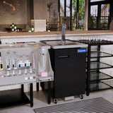 Polarman PLM-BCBD1 24 1/8" Single Tap Kegerator Beer Dispenser with 2 Solid Doors, 8.1 cu. ft.