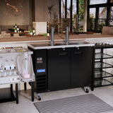 Polarman PLM-BCBD2-2 49 1/8" Dual Single-Tap Kegerator Beer Dispenser with 2 Solid Doors, 12.5 cu. ft.