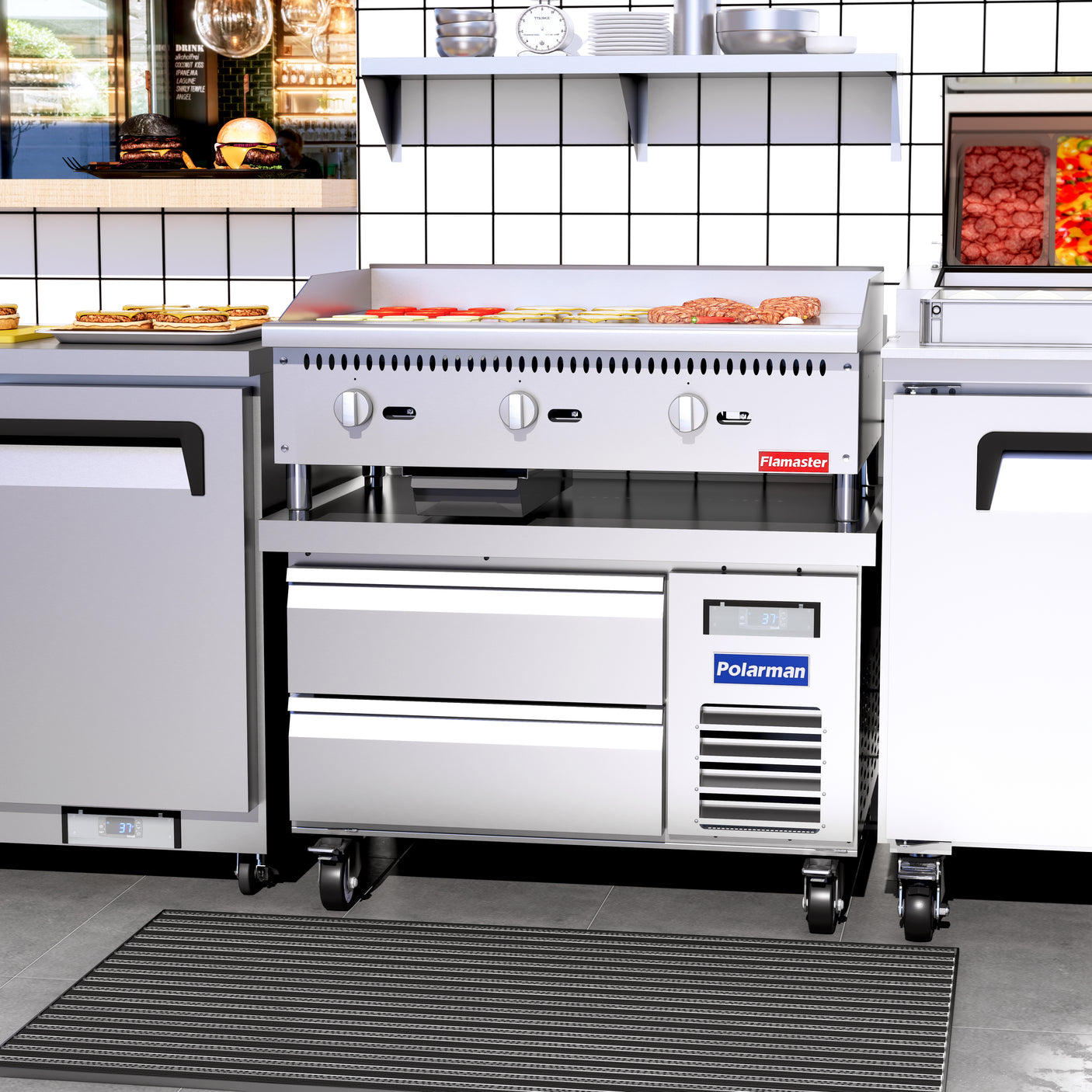 Polarman PLM-CBR36 37 15/16" Refrigerated Chef Base, 2 Drawers, 5.1 cu ft, Stainless Steel
