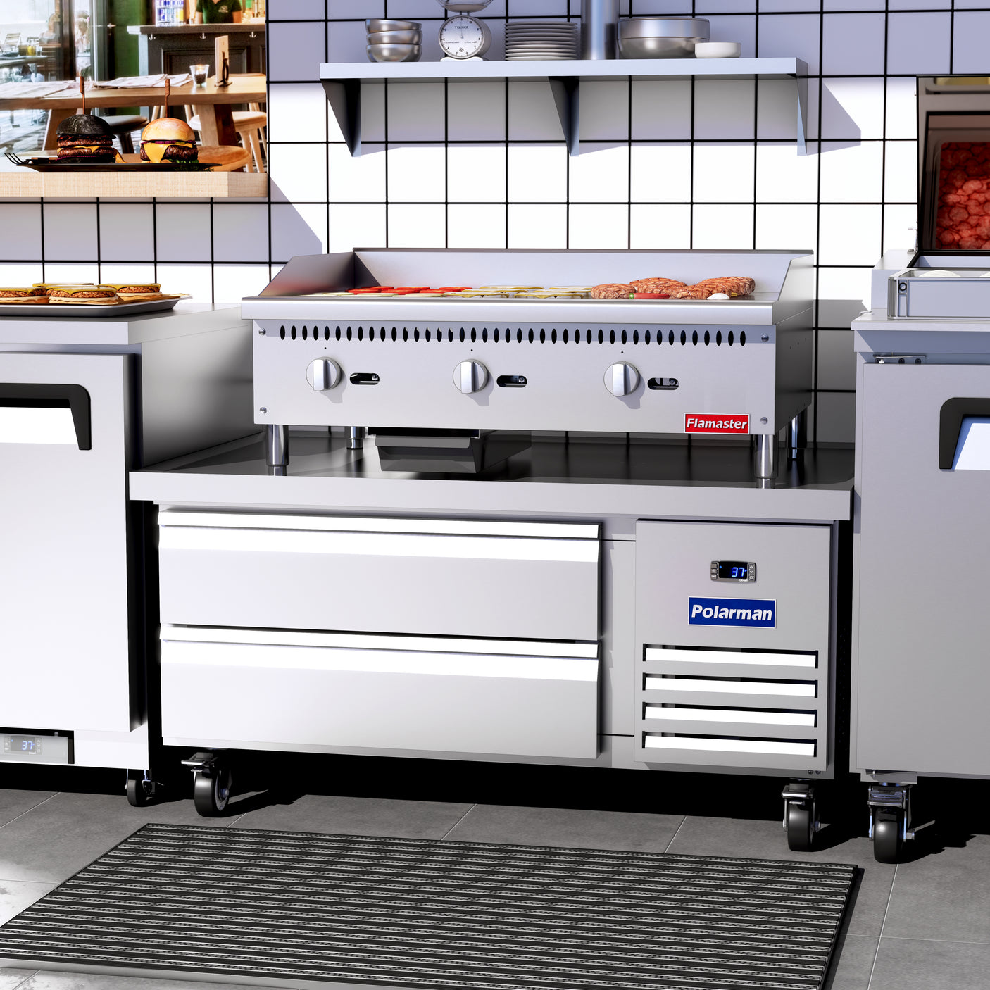 Polarman PLM-CBR48 50" Refrigerated Chef Base, 2 Drawers, 5.9 cu ft, Stainless Steel