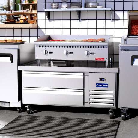 Polarman PLM-CBR48 50" Refrigerated Chef Base, 2 Drawers, 5.9 cu ft, Stainless Steel