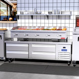 Polarman PLM-CBR72 74" Refrigerated Chef Base, 4 Drawers, 10.8 cu ft, Stainless Steel