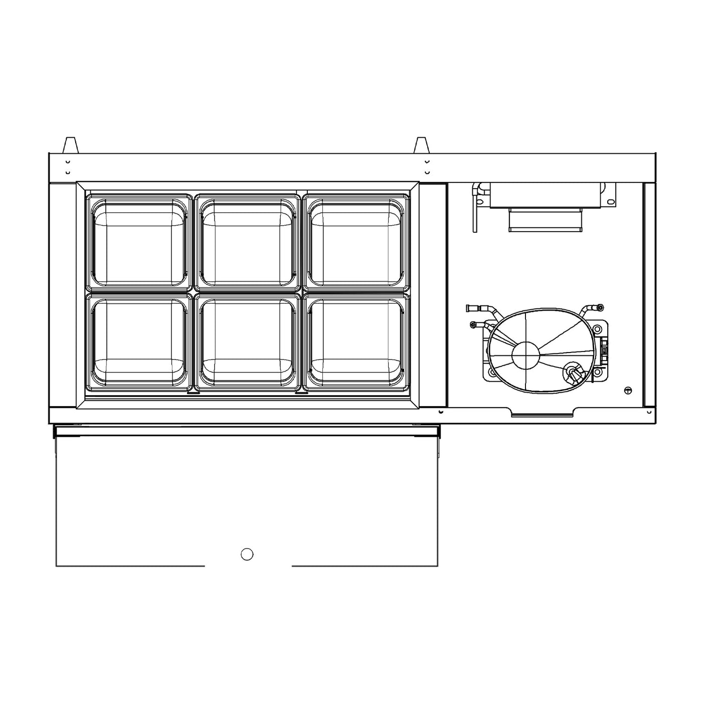 Polarman PLM-PD40 39" Countertop Refrigerated Topping Rail, Stainless Steel, (6) 1/6 Size Pans