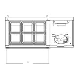 Polarman PLM-PD40 39" Countertop Refrigerated Topping Rail, Stainless Steel, (6) 1/6 Size Pans
