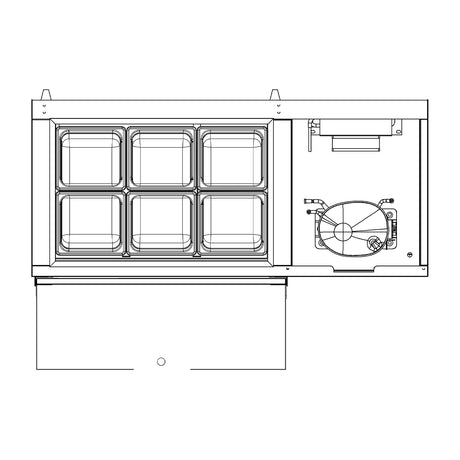 Polarman PLM-PD40 39" Countertop Refrigerated Topping Rail, Stainless Steel, (6) 1/6 Size Pans