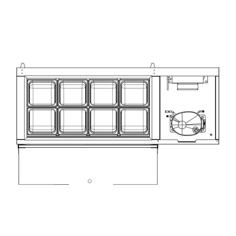 Polarman PLM-PD46 46" Countertop Refrigerated Topping Rail, Stainless Steel,(8) 1/6 Size Pans