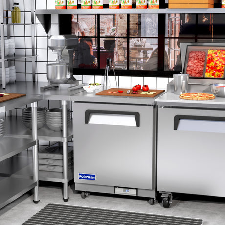 Polarman PLM-UC-27S 27 3/4" Undercounter Refrigerator, 6.5 cu. ft, Stainless Steel, 1 Solid Door