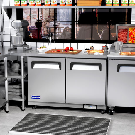 Polarman PLM-UC-48FS 48 1/4" Undercounter Freezer, 12 cu. ft, Stainless Steel, 2 Solid Doors