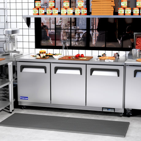 Polarman PLM-UC-72FS 71 3/4" Undercounter Freezer, 18 cu. ft, Stainless Steel, 3 Solid Doors