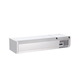 Polarman PLM-R1200L-2S 47" Stainless Steel Countertop Refrigerated Sushi Display Case, (3) 1/3 + (2) 1/4 Size Pans