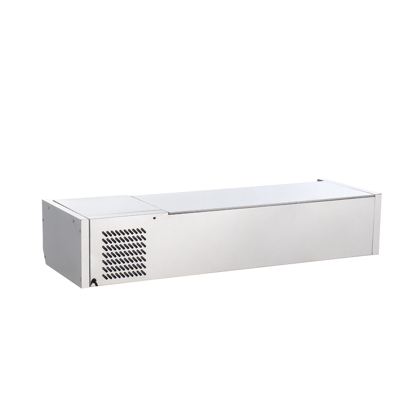 Polarman PLM-R1200L-2S 47" Stainless Steel Countertop Refrigerated Sushi Display Case, (3) 1/3 + (2) 1/4 Size Pans