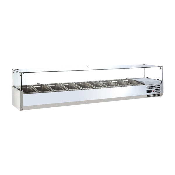 Polarman 79″ Open Countertop Salad Showcase with 4 Sides Glass RT-2000L-2