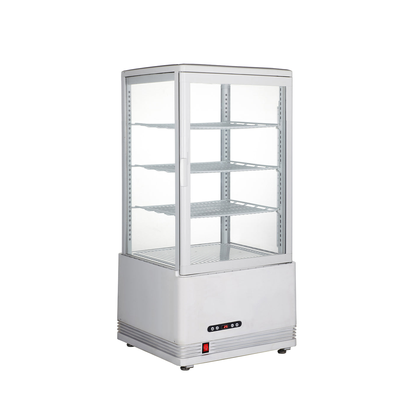Polarman PLM-R68L-3 18″ Countertop 4-Sided White Glass Refrigerated Display Case