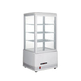 Polarman PLM-R68L-3 18″ Countertop 4-Sided White Glass Refrigerated Display Case