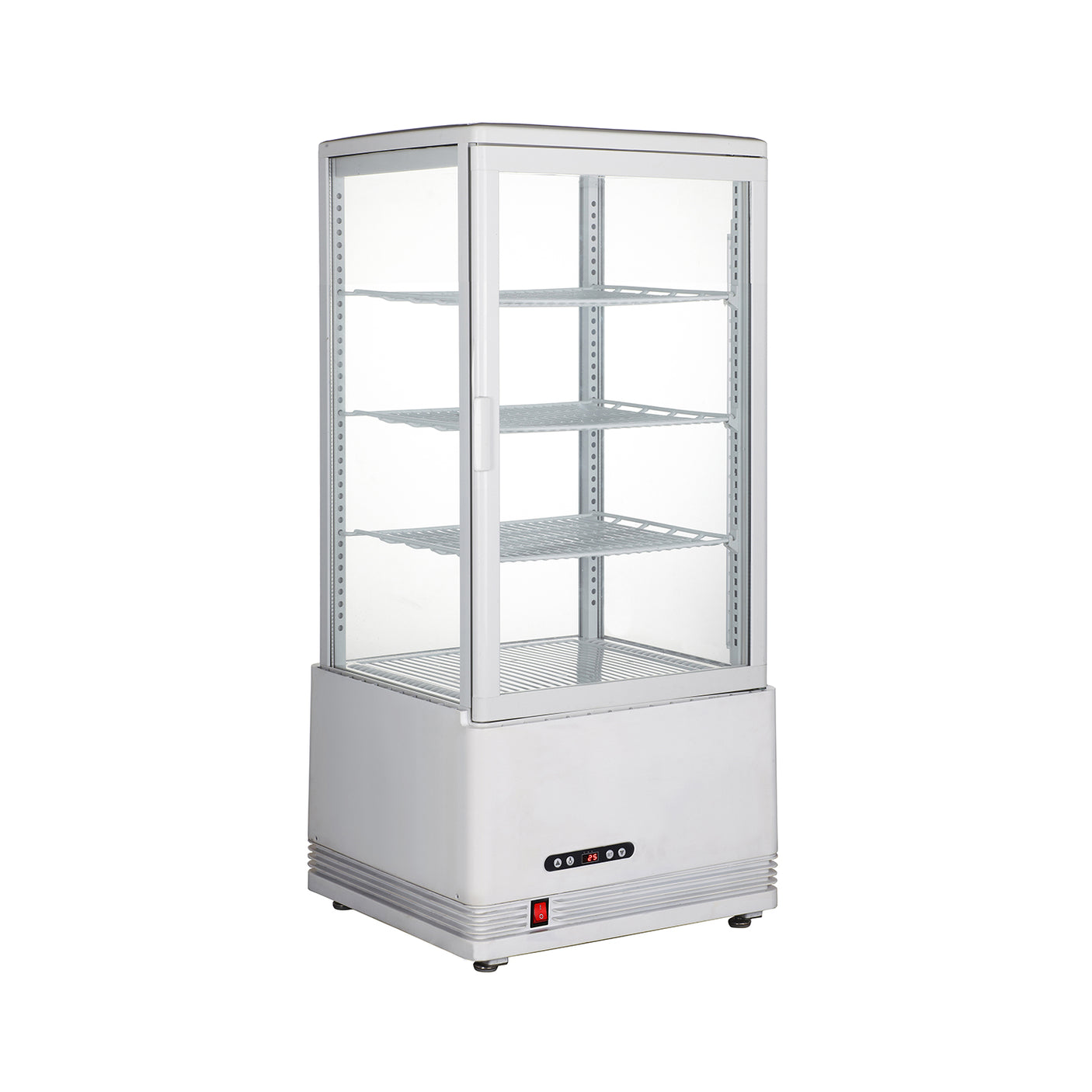 Polarman PLM-R78L-3 18″ Countertop 4-Sided White Glass Refrigerated Display Case