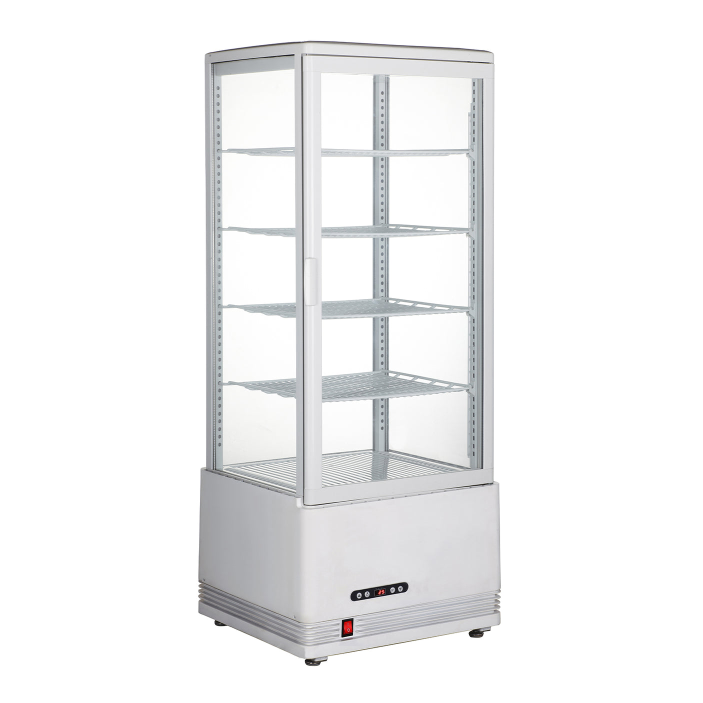 Polarman PLM-R98L-3 18″ Countertop 4-Sided White Glass Refrigerated Display Case