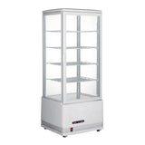 Polarman PLM-R98L-3 18″ Countertop 4-Sided White Glass Refrigerated Display Case