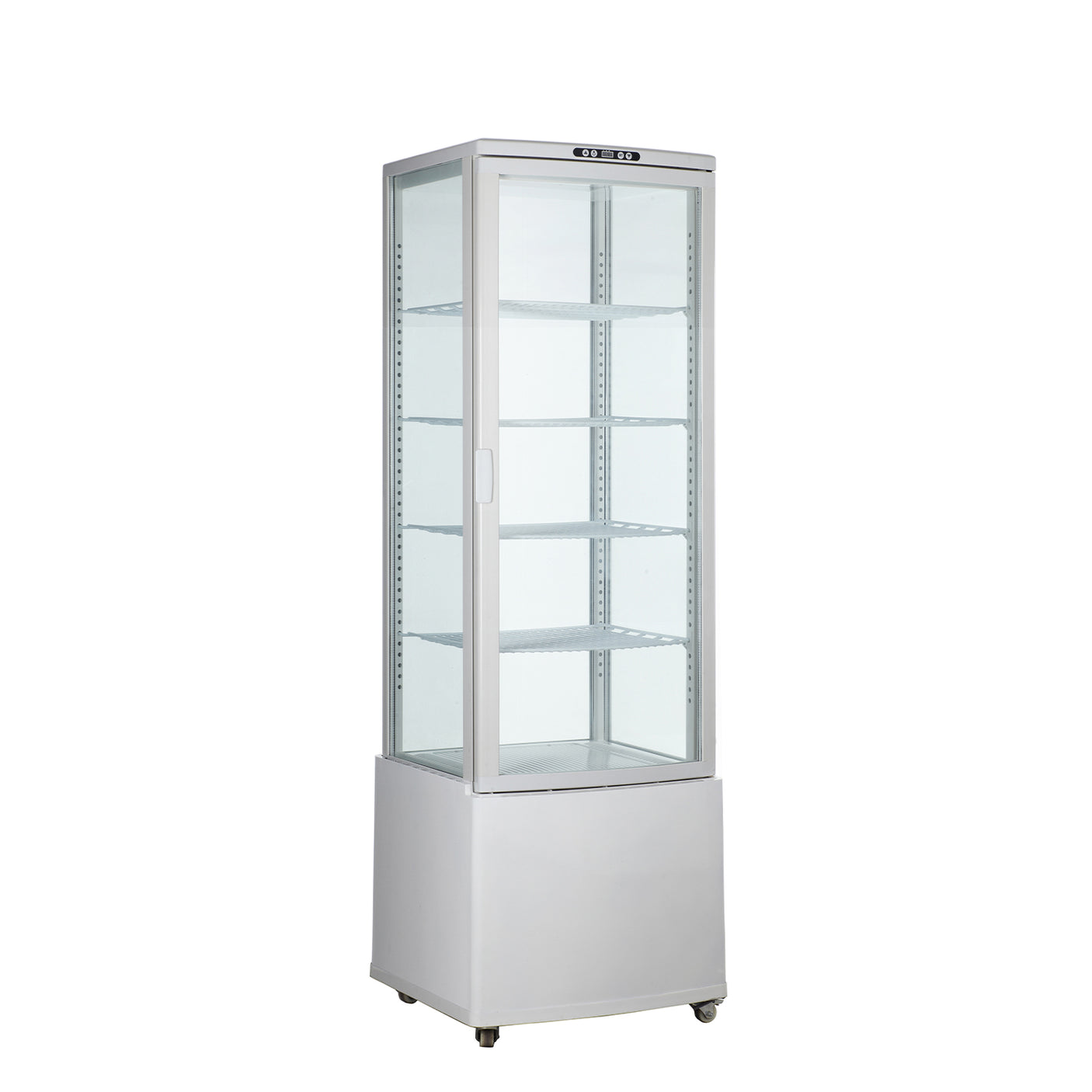 Polarman PLM-R235L-3 22″ 4-Sided White Glass Refrigerated Display Case