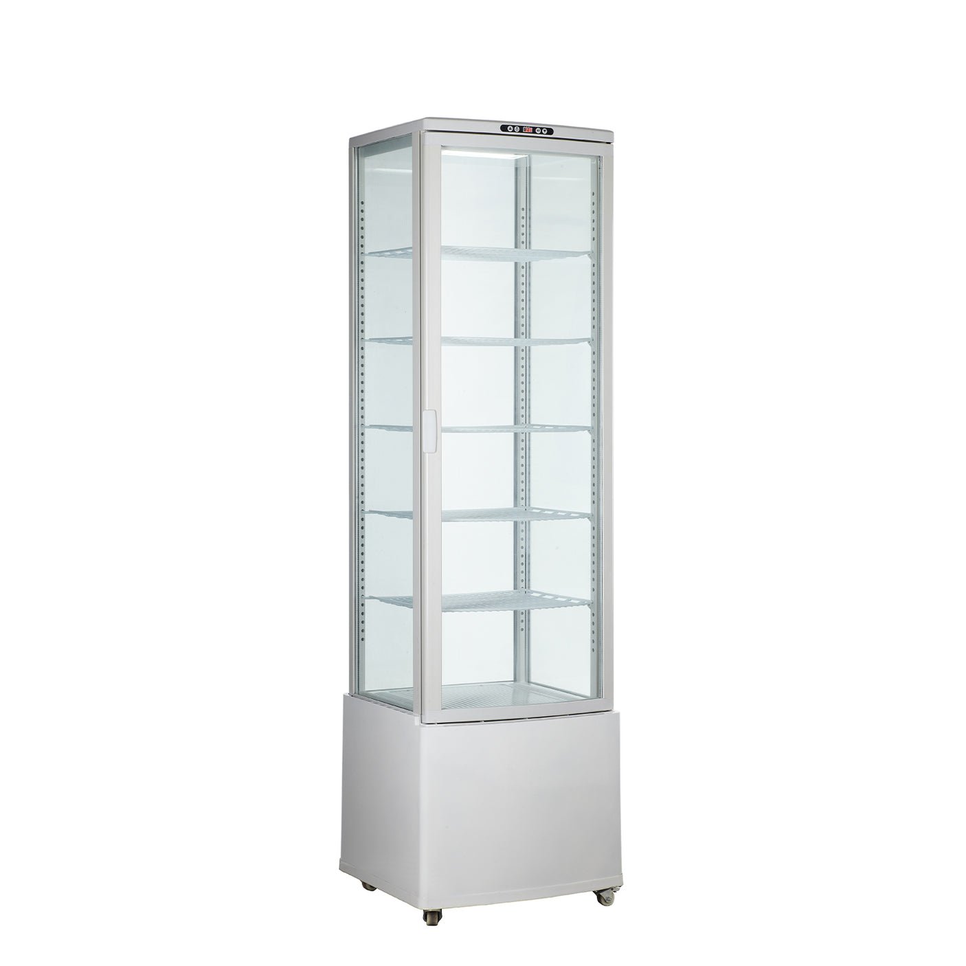 Polarman PLM-R280L-3 22″ 4-Sided White Glass Refrigerated Display Case