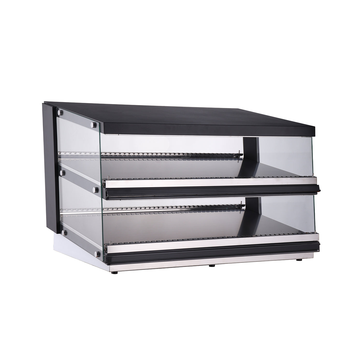 Polarman PLM-W121D-M 44″ Slanted 2-Shelf Countertop Heated Display Merchandiser