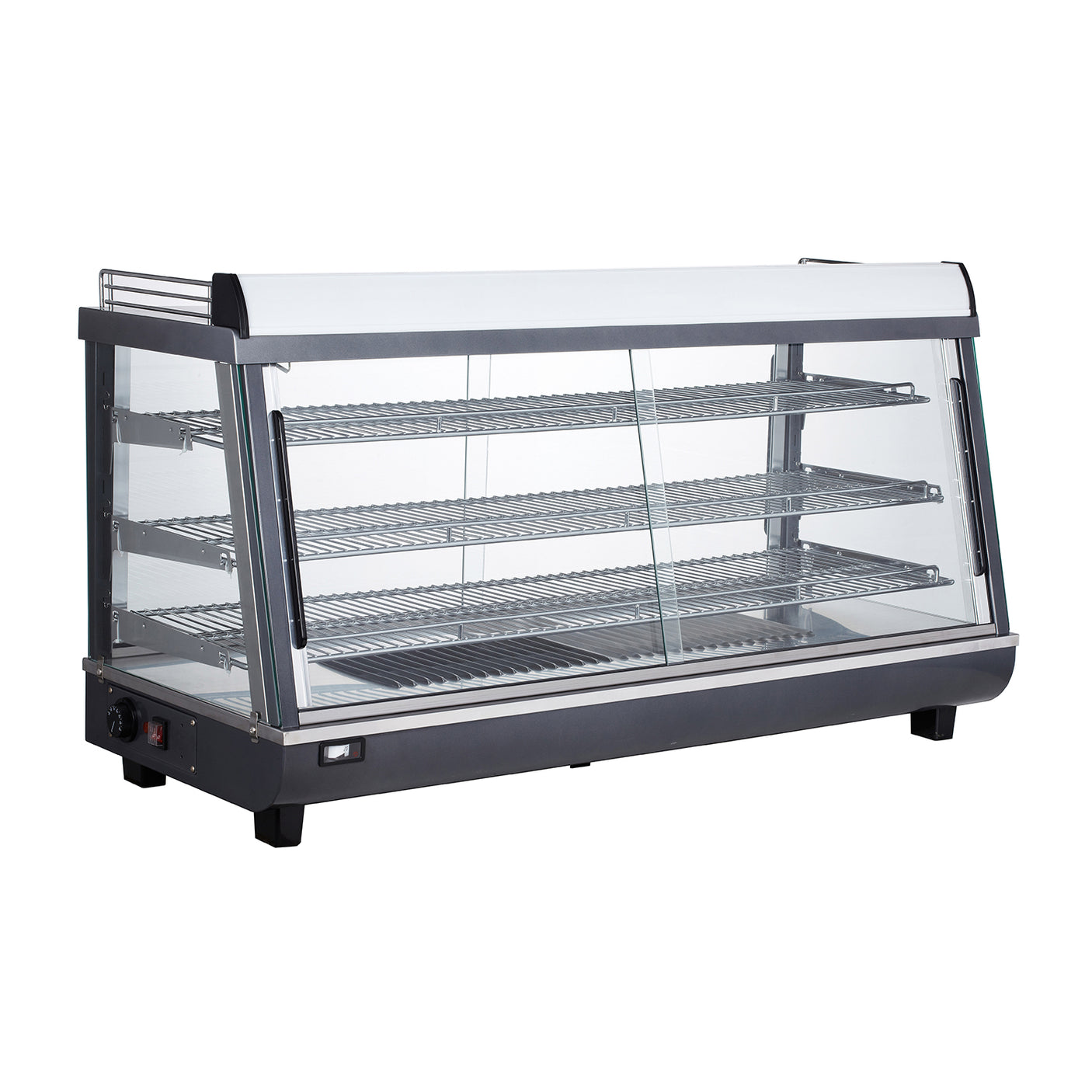 Polarman PLM-W186L 48″ 3 Shelf Countertop Heated Display Case with Sliding Doors