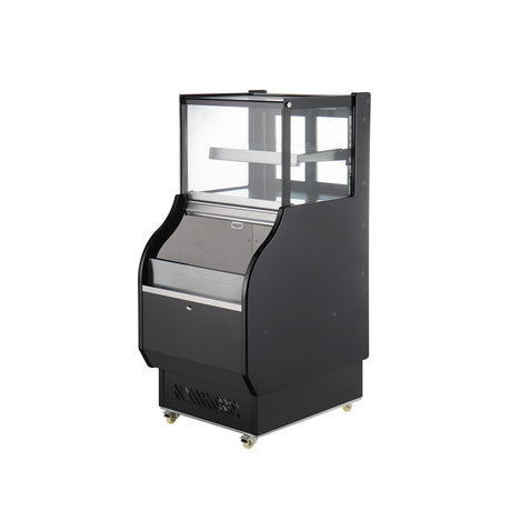 Polarman PLM-R286L-2 25 9/10" Square Glass Refrigerated Air Curtain Merchandiser with LED Lighting and Night Curtain