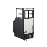 Polarman PLM-R286L-2 25 9/10" Square Glass Refrigerated Air Curtain Merchandiser with LED Lighting and Night Curtain