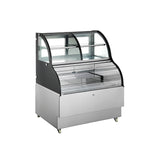 Polarman PLM-R348L 35 2/5" Curved Glass Refrigerated Air Curtain Merchandiser with LED Lighting and Night Curtain