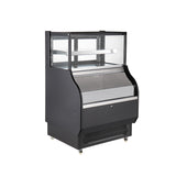 Polarman PLM-R410L-2 39" Square Glass Refrigerated Air Curtain Merchandiser with LED Lighting and Night Curtain