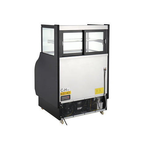 Polarman PLM-R410L-2 39" Square Glass Refrigerated Air Curtain Merchandiser with LED Lighting and Night Curtain