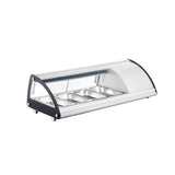 Polarman PLM-R43L 44 1/2" Countertop Refrigerated Sushi Display Case with Sliding Door, (4) 1/3 Size Pans, White