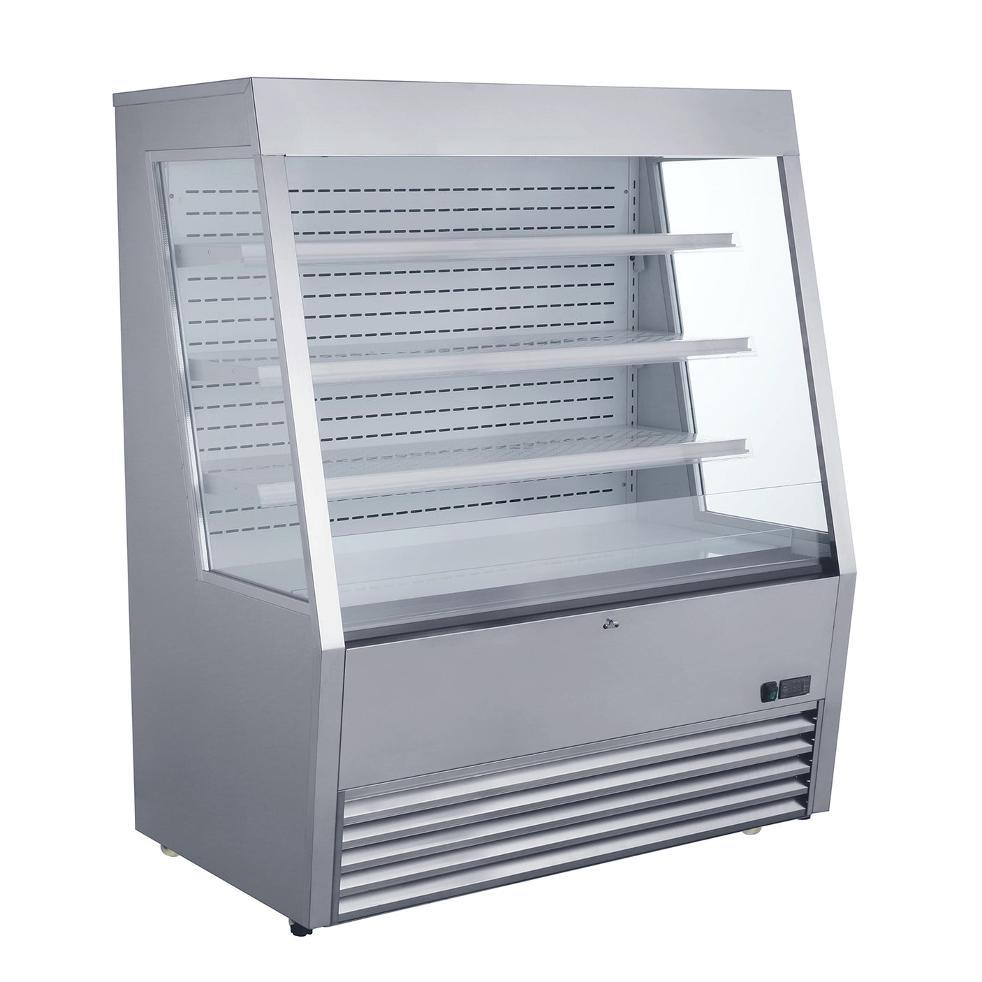 Polarman PLM-R490LS 48" Vertical Air Curtain Merchandiser, Stainless Steel, with 3 Shelves