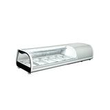 Polarman PLM-R52L 53 1/5" Countertop Refrigerated Sushi Display Case with Sliding Door, (5) 1/3 Size Pans, White