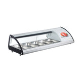 Polarman PLM-R63L 51 1/2" Countertop Refrigerated Sushi Display Case with Sliding Door, (5) 1/3 Size Pans, White