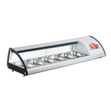 Polarman PLM-R83L 58 2/5" Countertop Refrigerated Sushi Display Case with Sliding Door,(6) 1/3 Size Pans, White