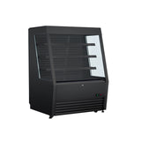 Polarman PLM-R490LSB 48" Black Vertical Air Curtain Merchandiser with 3 Shelves