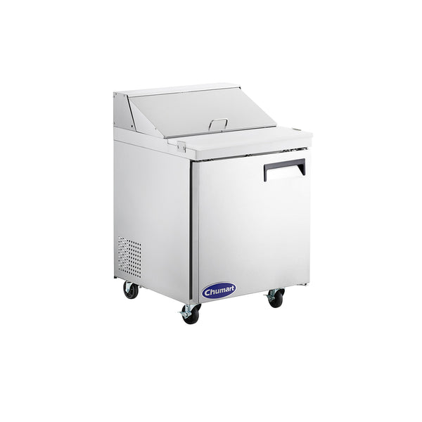 Chumart 27 1/2" CMT-S29 Salad Sandwich Prep Table Stainless Steel Solid Single Door