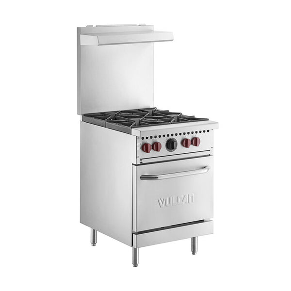 Vulcan SX24-4BN SX Series Natural Gas 4 Burner 24" Range with Space Saver Oven - 142,000 BTU