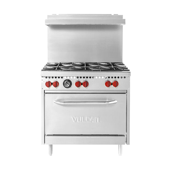 Vulcan SX36-6BN SX Series Natural Gas 6 Burner 36" Range with Standard Oven - 198,000 BTU