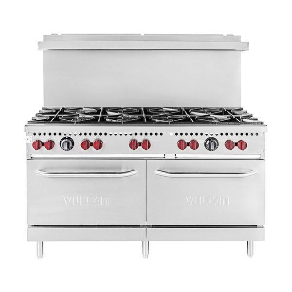 Vulcan SX60-10BN SX Series Natural Gas 10 Burner 60" Range with 2 Standard Ovens - 340,000 BTU