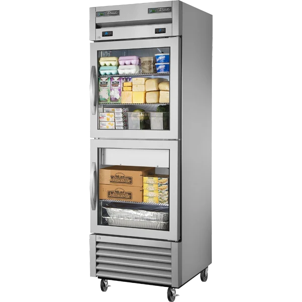 True T-23DT-G-HC Glass Door Dual Temperature Reach-In Refrigerator Freezer