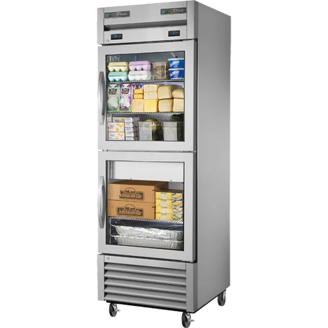 True T-23DT-G-HC Glass Door Dual Temperature Reach-In Refrigerator Freezer