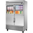 True T-49-2-G-2-HC 54 1/8" Combination Solid & Glass Half Door Reach-In Refrigerator