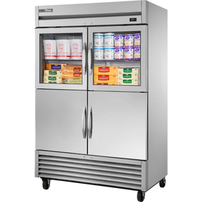 True T-49-2-G-2-HC 54 1/8" Combination Solid & Glass Half Door Reach-In Refrigerator