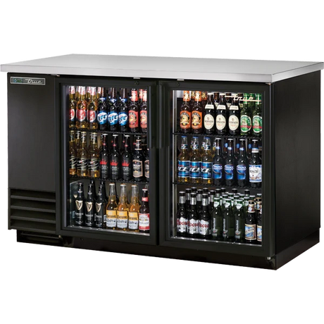 True TBB-2G-HC-LD 58 7/8" 2 Glass Door Back Bar Refrigerator