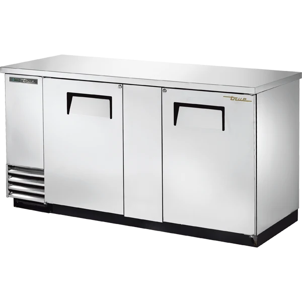 True TBB-3-S-HC 69 1/8" 2 Door Stainless Steel Back Bar Refrigerator