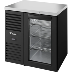 True TBR32-RISZ1-L-B-G-1 32" 1 Glass Door Black Back Bar Refrigerator