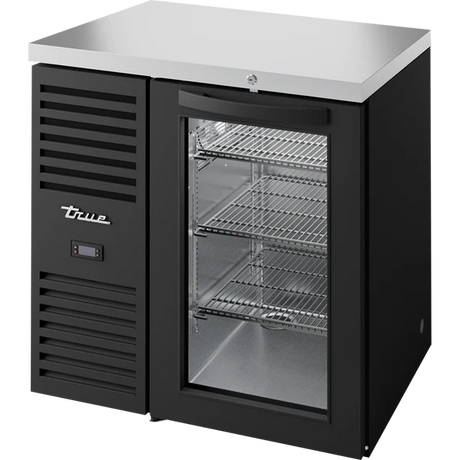 True TBR32-RISZ1-L-B-G-1 32" 1 Glass Door Black Back Bar Refrigerator