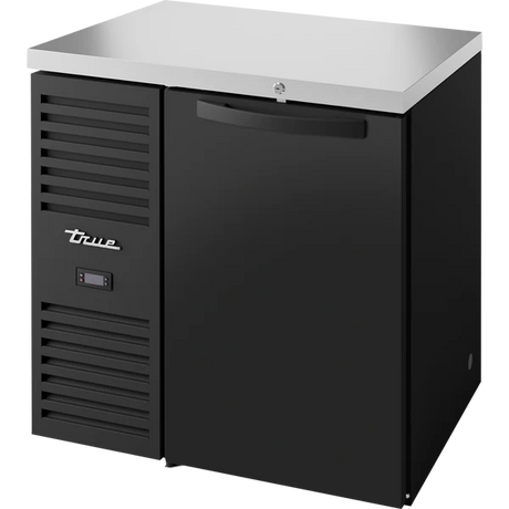 True TBR32-RISZ1-L-B-S-1 32" 1 Solid Door Black Back Bar Refrigerator